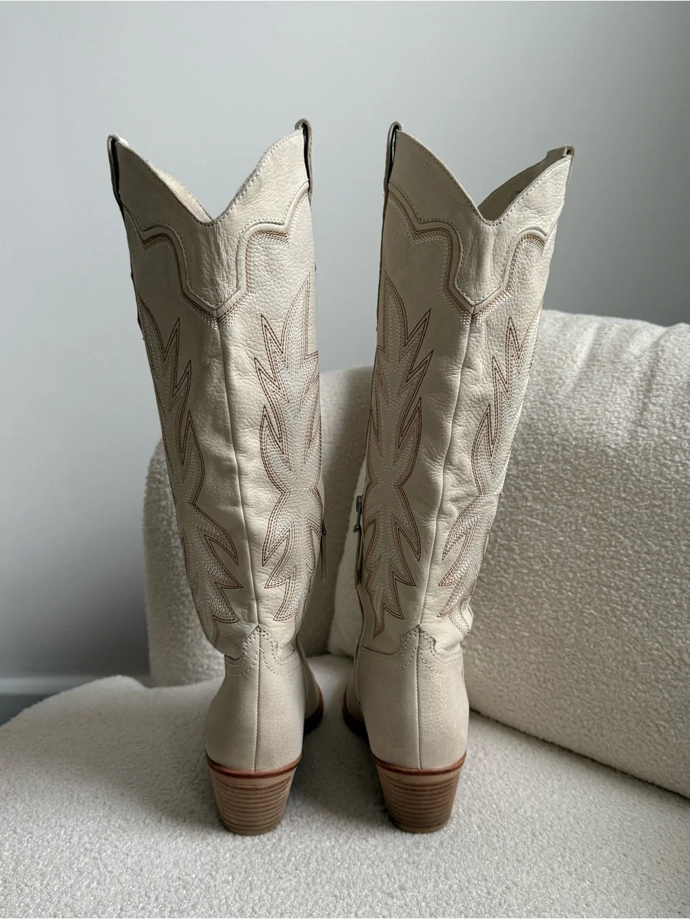Dolce Vita - Shiren Cream Leather Western Cowgirl Boots